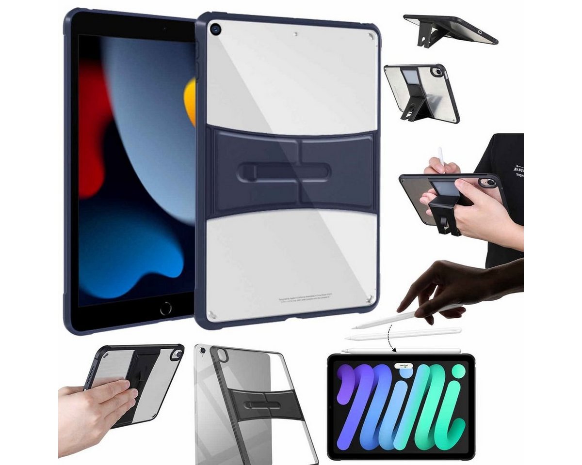 Wigento Tablet-Hülle Für Apple iPad 10.2 Zoll 2019 / 2020 / 2021 7. / 8. / 9. Gen Shockproof Hybrid Tablet Tasche Hülle aufstellbar Blau von Wigento