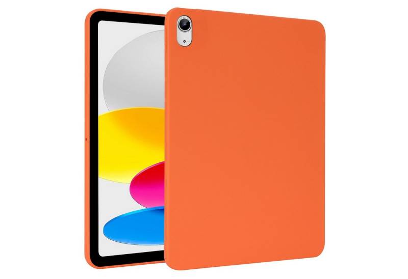 Wigento Tablet-Hülle Für Apple iPad 10.9 10. Gen 2022 TPU Silikon Hülle Ultra dünn Orange von Wigento