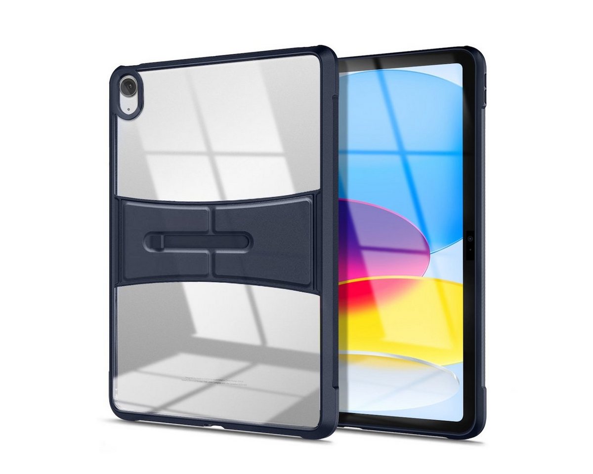 Wigento Tablet-Hülle Für Apple iPad 10.9 2022 10 Gen. aufstellbare Schock Acryl Blau Tablet Tasche Etuis von Wigento