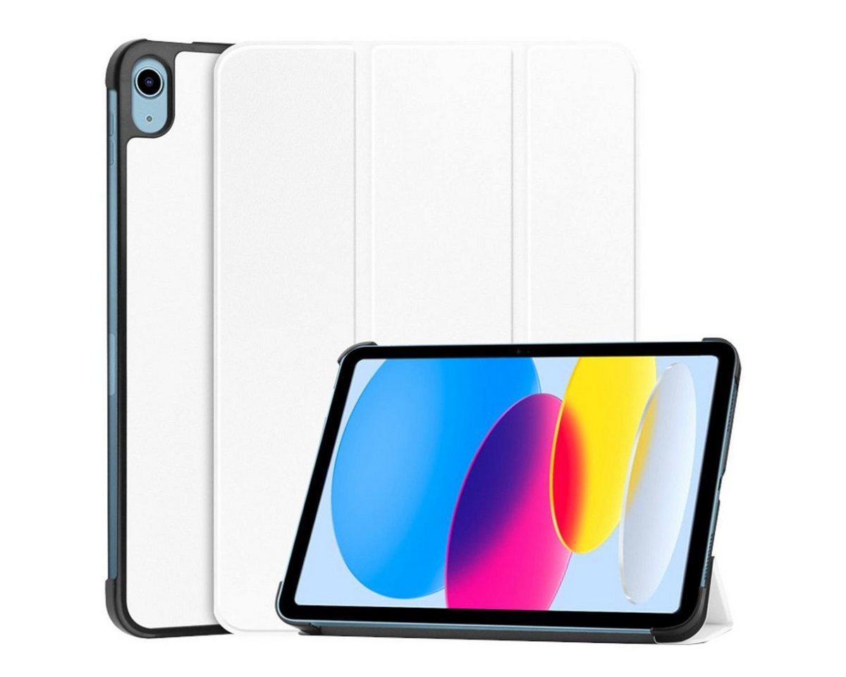 Wigento Tablet-Hülle Für Apple iPad 10.9 2022 10. Generation Tablet Tasche 3 folt Wake UP Smart Cover Etuis Schutz Case von Wigento