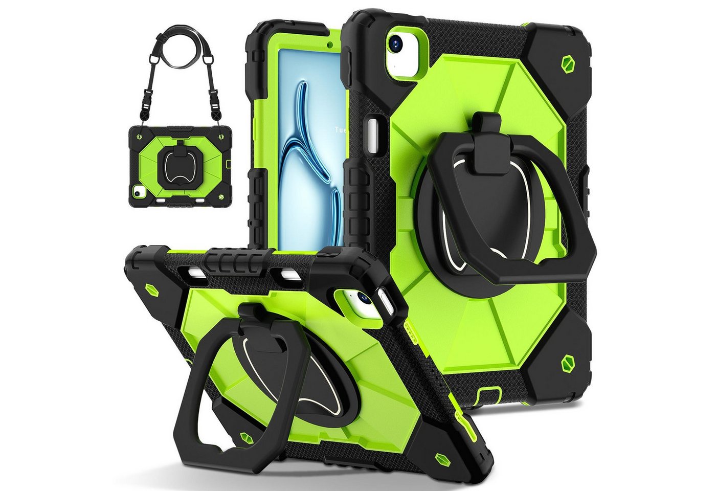 Wigento Tablet-Hülle Für Apple iPad Air 11 2024 / Air 5 / 4 Robuste Hybrid 360 Grad Tasche, Hybrid Schutzhülle Smart Case Cover mit Schultergurt Wigento Tablet-Hülle Für Apple iPad Air 11 2024 / Air 5 / 4 Robuste Hybrid 360 Grad Tasche, Hybrid Schutzhülle Smart Case Cover mit Schultergurt von Wigento