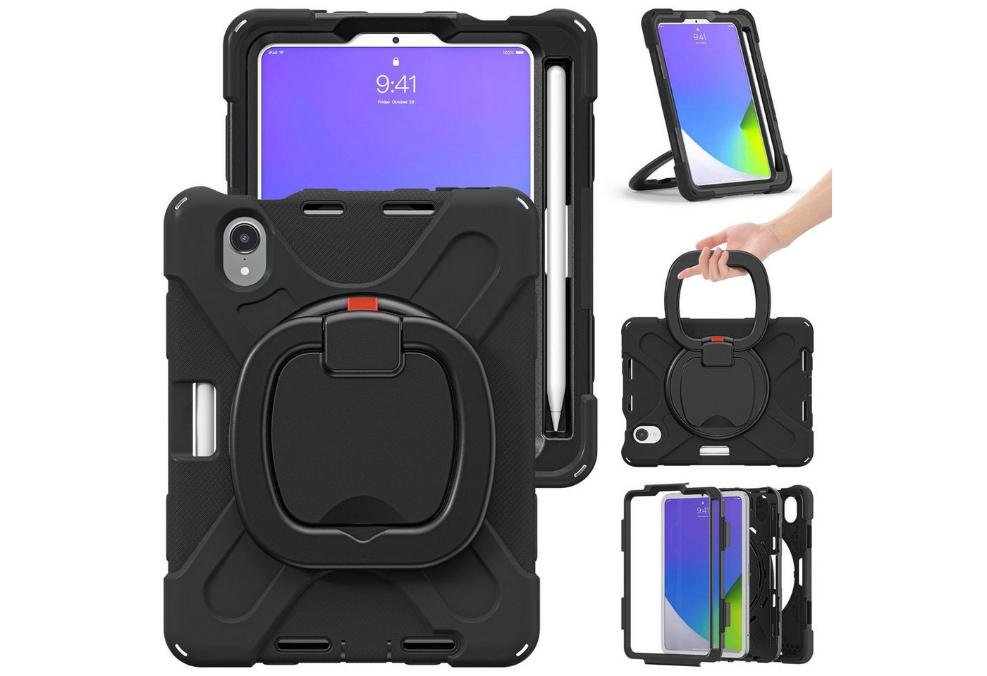Wigento Tablet-Hülle Für Apple iPad Mini 2024 8.3 Zoll / Mini 6 2021 360 Grad Hülle Schwarz Wigento Tablet-Hülle Für Apple iPad Mini 2024 8.3 Zoll / Mini 6 2021 360 Grad Hülle Schwarz von Wigento