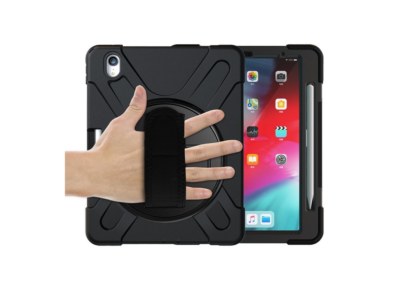 Wigento Tablet-Hülle Für Apple iPad Pro 11 2024 Hybrid 360 Grad Rotation Schutz Hülle Wigento Tablet-Hülle Für Apple iPad Pro 11 2024 Hybrid 360 Grad Rotation Schutz Hülle von Wigento