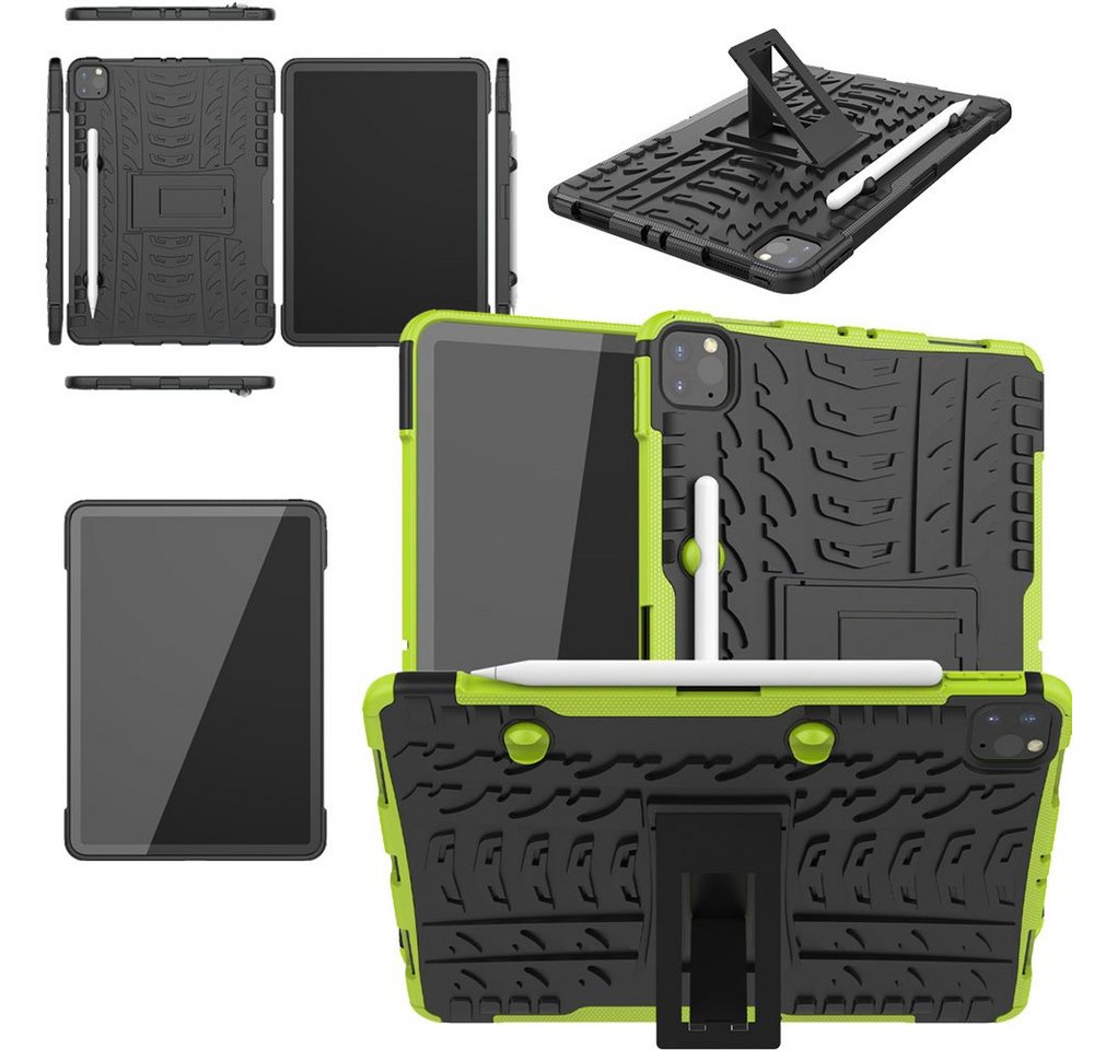 Wigento Tablet-Hülle Für Apple iPad Pro 11.0 2021/ 2022 Hybrid Outdoor Schutzhülle Case Grün Tablet Tasche Cover Etuis von Wigento