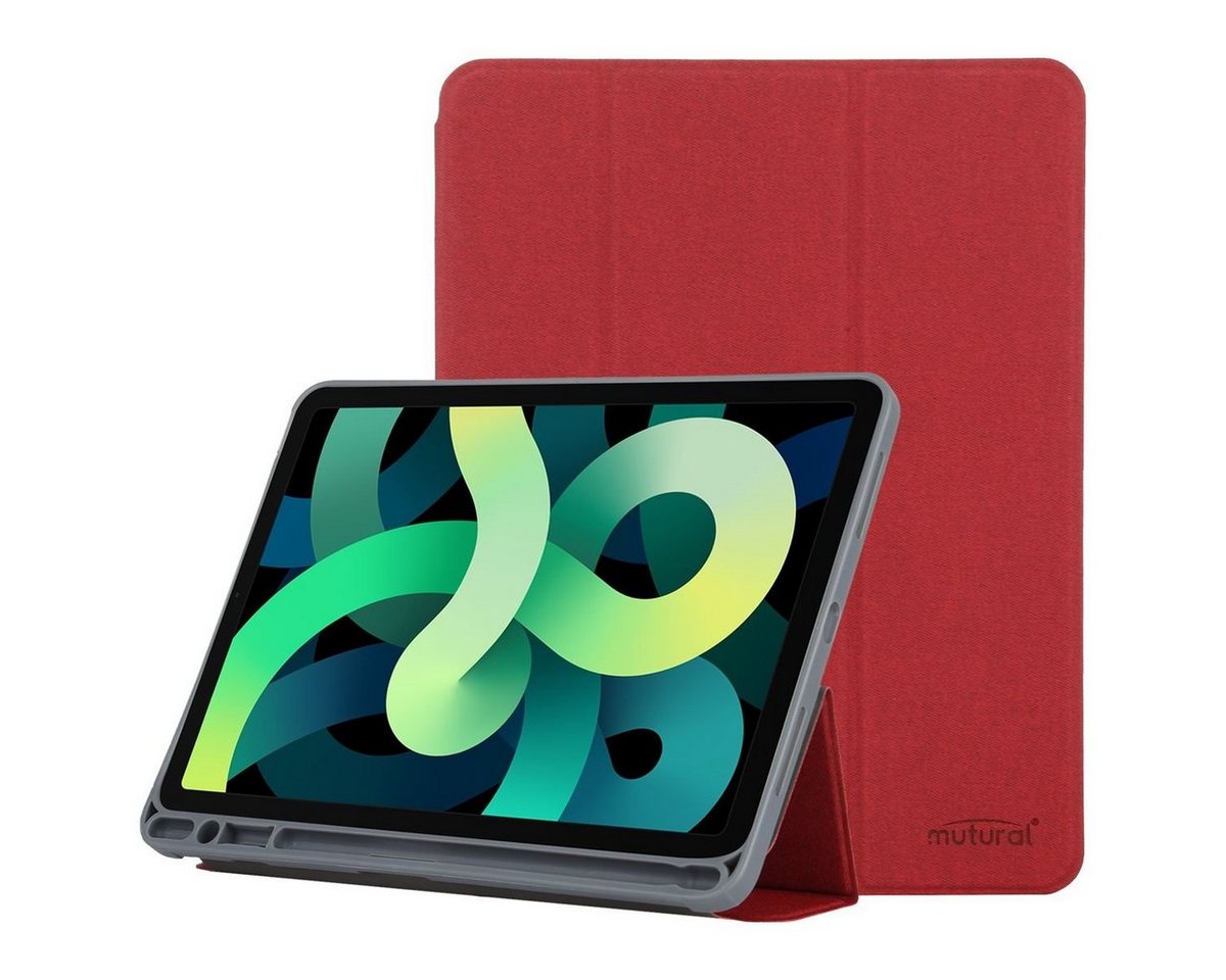 Wigento Tablet-Hülle Für Apple iPad Pro 12.9 2020 Original Mutural 3 folt Wake UP Smart Cover Tablet Tasche Rot Etuis von Wigento