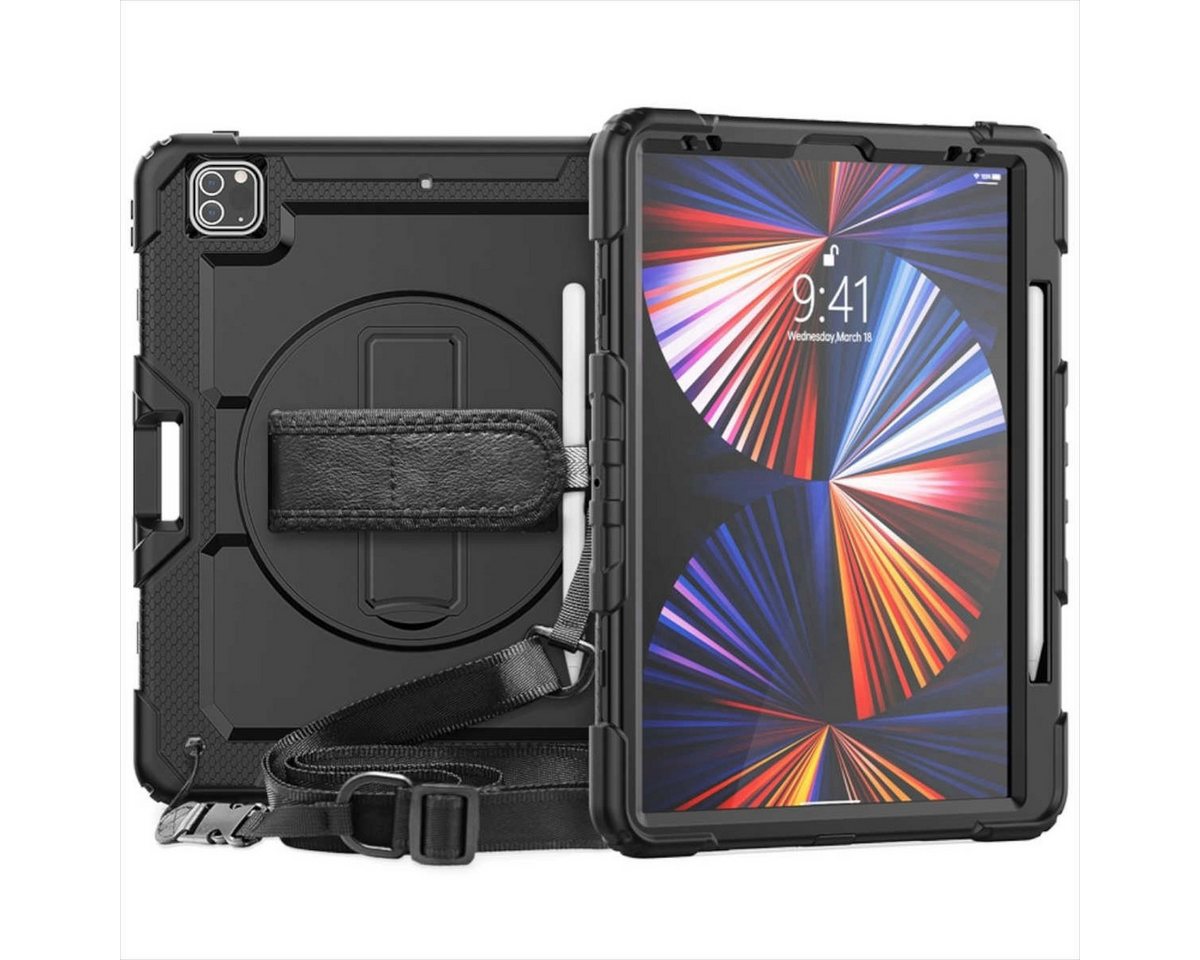 Wigento Tablet-Hülle Für Apple iPad Pro 12.9 2022 2021 / 2020 / 2018 360 Grad Hybrid Outdoor Schutzhülle Case Schwarz Tasche Cover Etuis Wigento Tablet-Hülle Für Apple iPad Pro 12.9 2022 2021 / 2020 / 2018 360 Grad Hybrid Outdoor Schutzhülle Case Schwarz Tasche Cover Etuis von Wigento
