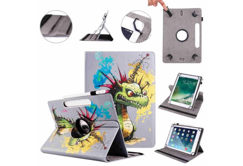 Wigento Tablet-Hülle Für Honor Pad X8a 11 Zoll 360 Grad Uni Motiv 3 Tablet Tasche Hülle von Wigento