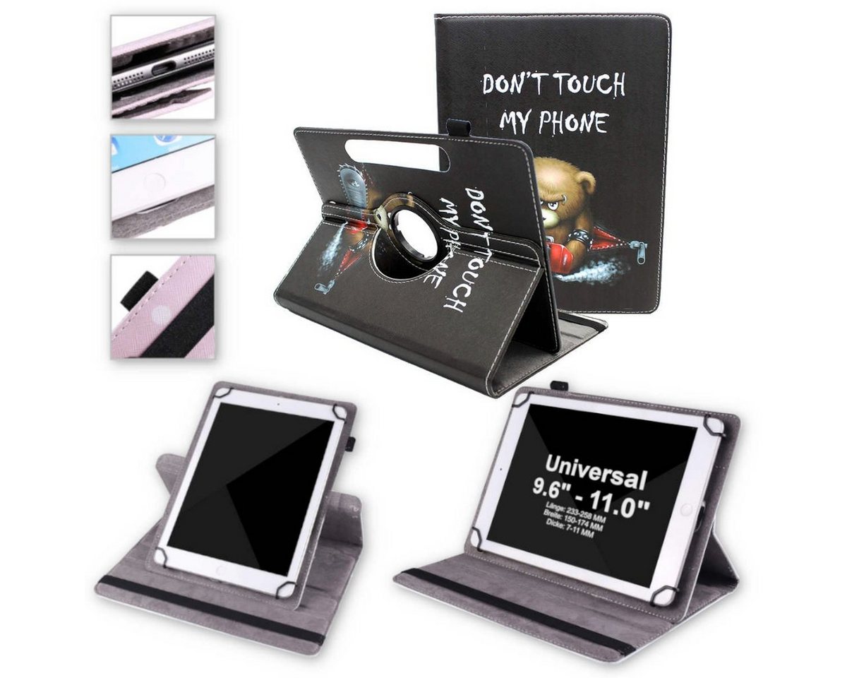 Wigento Tablet-Hülle Für Huawei MediaPad M5 Lite 10.1 Zoll 360 Grad Rotation Universell Motiv 7 Tablet Tasche Kunst Leder Hülle Etuis von Wigento