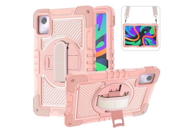 Wigento Tablet-Hülle Für Lenovo Tab M11 Hybrid 360 Grad Halte-Schlaufe Tasche Hülle Rosa, Hybrid Schutzhülle Smart Case Cover mit Halteschlaufe von Wigento