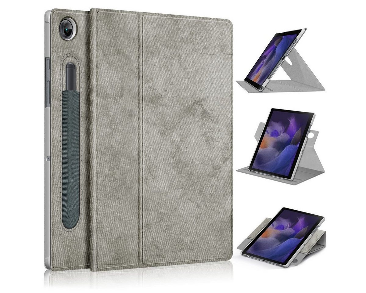 Wigento Tablet-Hülle Für Samsung Galaxy Tab A8 2021 10.5 Zoll SM-X200 360 Grad Rotation + Stift Halterung Tablet Tasche Hülle Case Cover Etui Schutz Grau Neu Wigento Tablet-Hülle Für Samsung Galaxy Tab A8 2021 10.5 Zoll SM-X200 360 Grad Rotation + Stift Halterung Tablet Tasche Hülle Case Cover Etui Schutz Grau Neu von Wigento