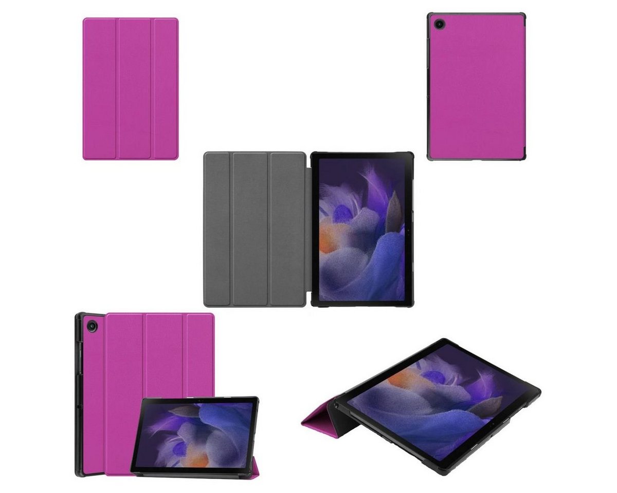 Wigento Tablet-Hülle Für Samsung Galaxy Tab A8 2021 X205 X200 Tablet Tasche 3 folt Wake UP Smart Cover Etuis Schutz Case von Wigento