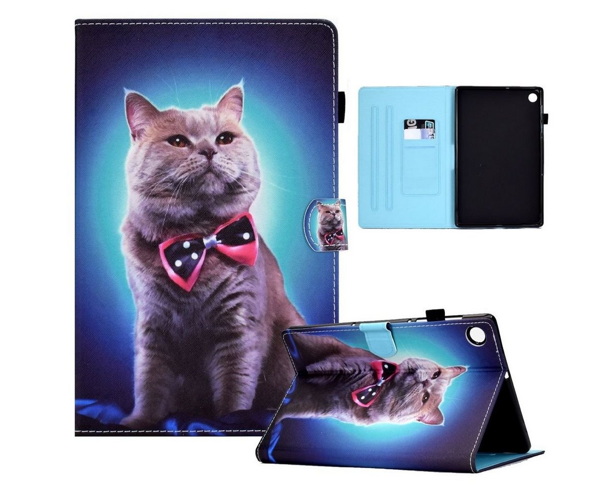 Wigento Tablet-Hülle Für Samsung Galaxy Tab A9 Kunstleder Tablet Tasche Hülle Case Motiv 7 von Wigento