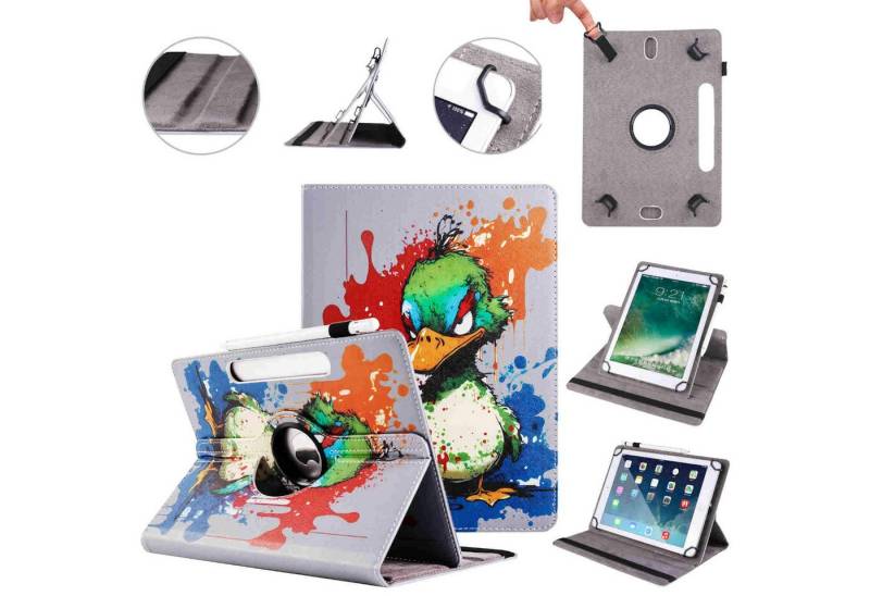 Wigento Tablet-Hülle Für Samsung Galaxy Tab A9 Plus 360 Grad Uni Motiv 5 Tablet Tasche von Wigento