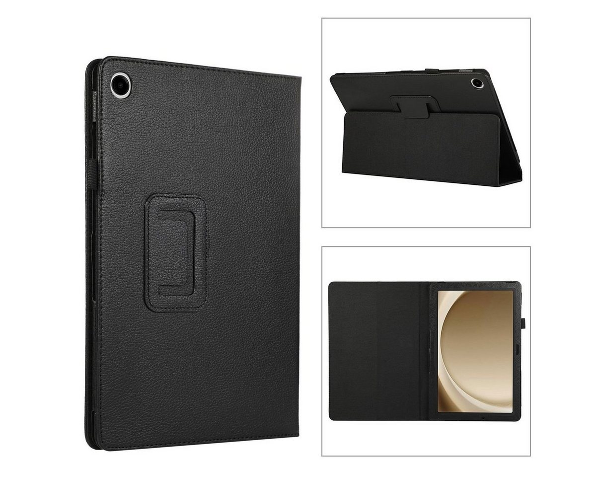 Wigento Tablet-Hülle Für Samsung Galaxy Tab A9 Plus Kunst-Leder Hülle Tablet Tasche Schwarz von Wigento