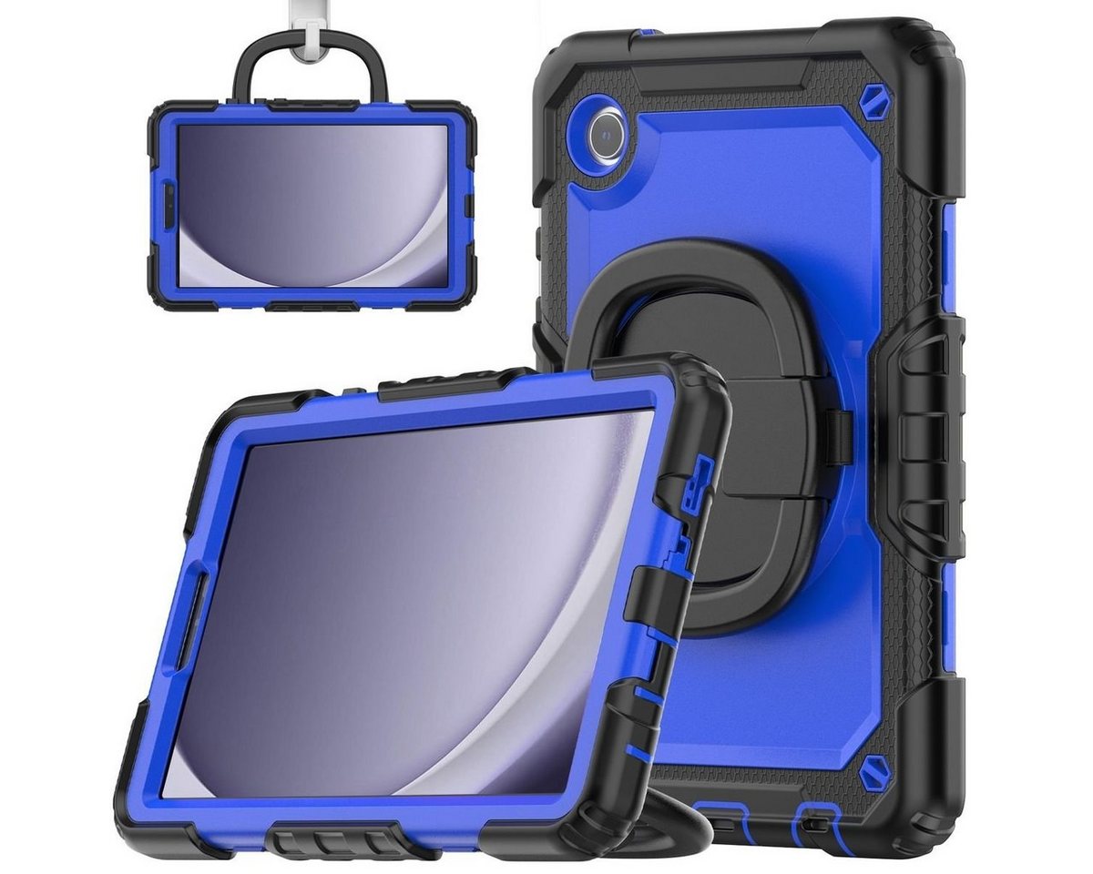 Wigento Tablet-Hülle Für Samsung Galaxy Tab A9 aufstellbare 360 Grad Hybrid Tasche + Gurt Wigento Tablet-Hülle Für Samsung Galaxy Tab A9 aufstellbare 360 Grad Hybrid Tasche + Gurt von Wigento