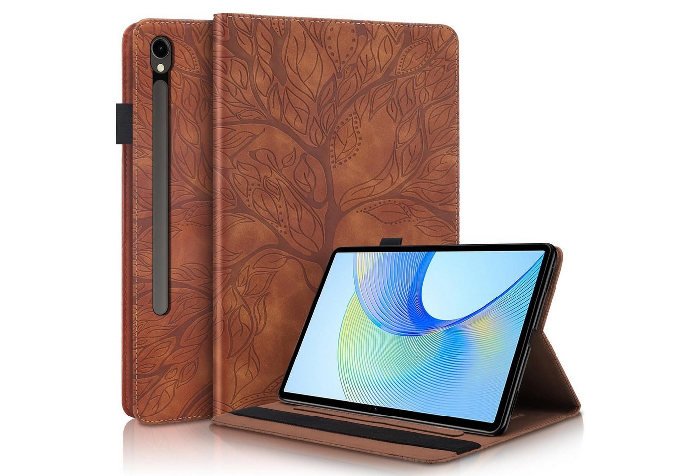Wigento Tablet-Hülle Für Samsung Galaxy Tab S10 Plus FE / S9 Plus Kunstleder Tasche Braun, Baum Design Hülle mit Standfunktion und Kratzschutz Wigento Tablet-Hülle Für Samsung Galaxy Tab S10 Plus FE / S9 Plus Kunstleder Tasche Braun, Baum Design Hülle mit Standfunktion und Kratzschutz von Wigento