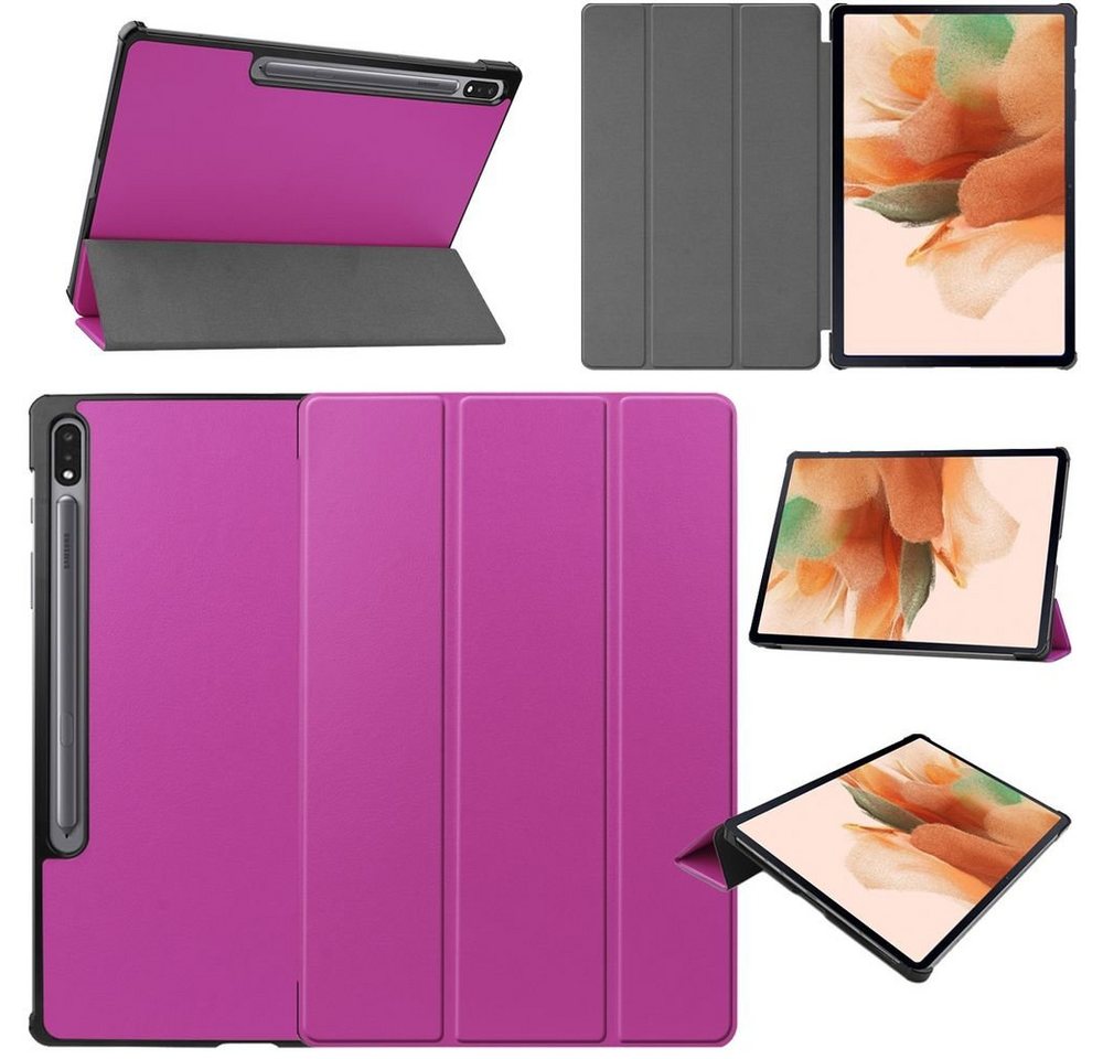 Wigento Tablet-Hülle Für Samsung Galaxy Tab S7 Plus / S7 FE Tab S8 Plus Premium Smartcover Lila Tablet Tasche Etuis Hülle Wigento Tablet-Hülle Für Samsung Galaxy Tab S7 Plus / S7 FE Tab S8 Plus Premium Smartcover Lila Tablet Tasche Etuis Hülle von Wigento