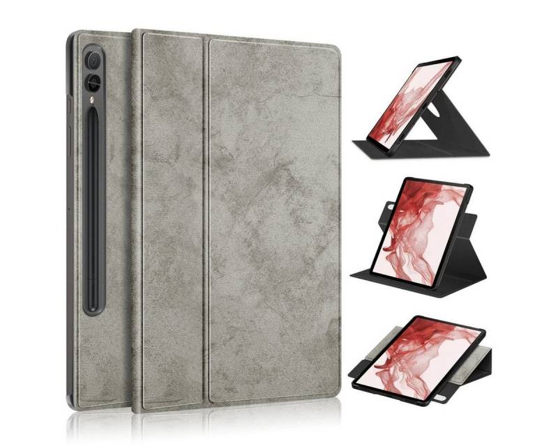 Wigento Tablet-Hülle Für Samsung Galaxy Tab S10 Plus / S9 Plus FE 360 Grad Rotation Tasche von Wigento