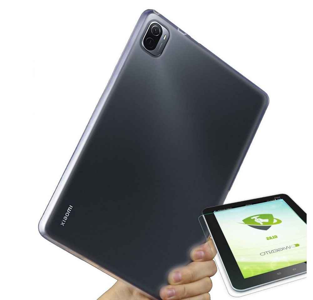 Wigento Tablet-Hülle Für Xiaomi Mi Pad 5 / 5 Pro 11.0 Zoll Transparent Hülle Tablet Tasche Cover + H9 Hart Glas von Wigento