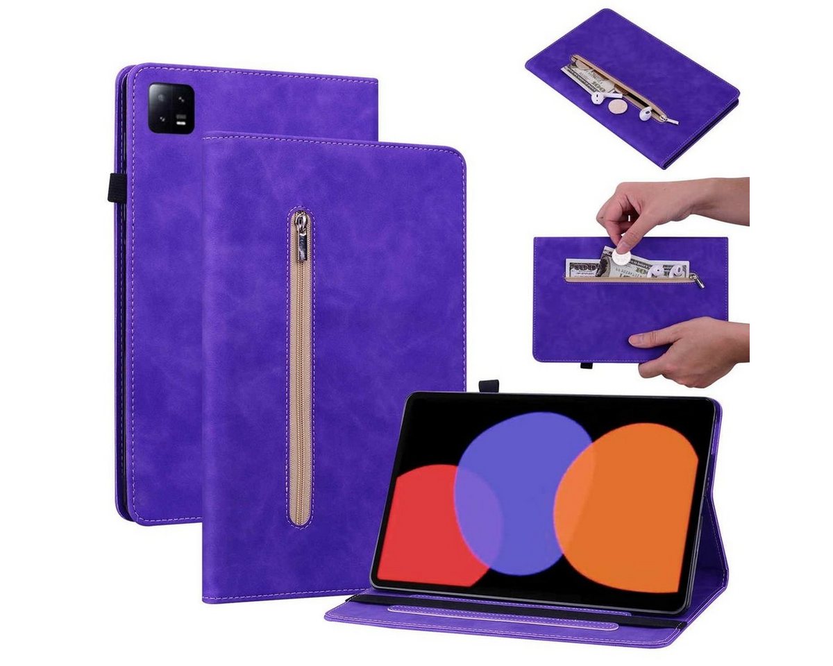 Wigento Tablet-Hülle Für Xiaomi Pad 6 / 6 Pro Kunstleder Hülle Reißverschluss Tablet Tasche von Wigento