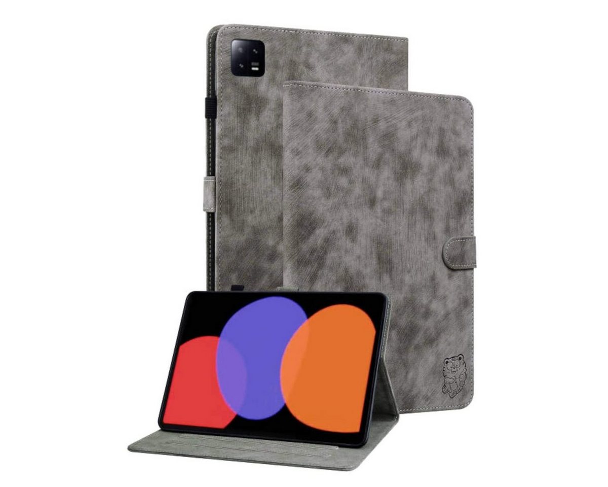 Wigento Tablet-Hülle Für Xiaomi Pad 6 / 6 Pro Kunstleder Sand Tiger Style Tablet Tasche von Wigento