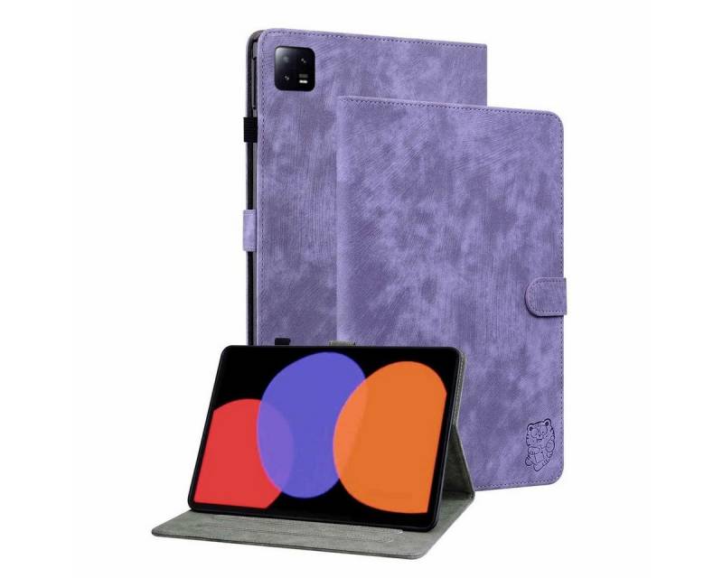 Wigento Tablet-Hülle Für Xiaomi Pad 6 / 6 Pro Kunstleder Sand Tiger Style Tablet Tasche von Wigento