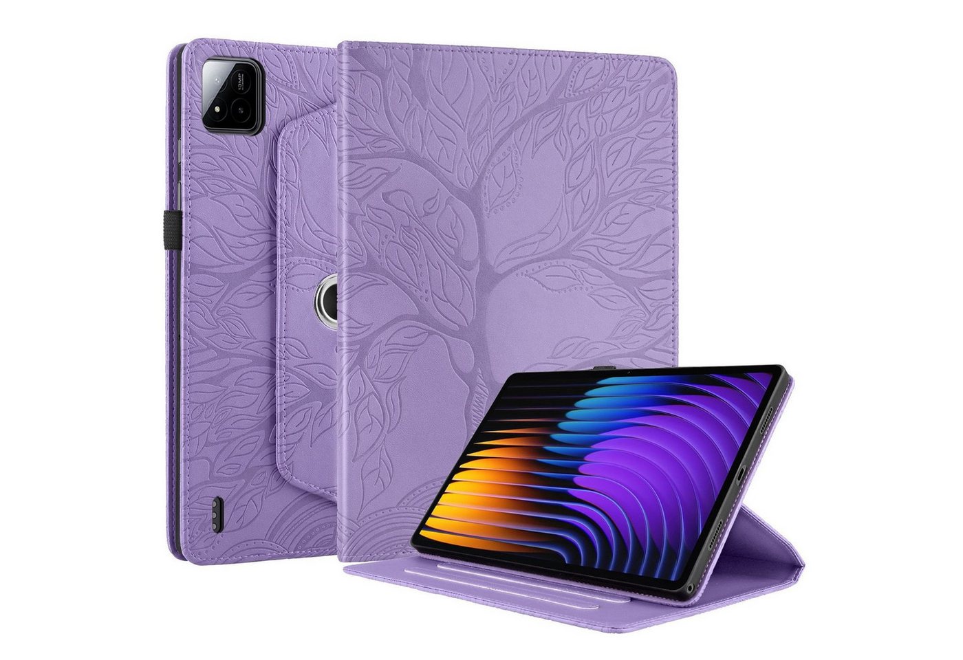 Wigento Tablet-Hülle Für Xiaomi Pad 7 / 7 Pro 360 Grad Baum Motiv Kunstleder Tasche Lila, 360° Drehfunktion, Baum des Lebens Motiv, Standfunktion Wigento Tablet-Hülle Für Xiaomi Pad 7 / 7 Pro 360 Grad Baum Motiv Kunstleder Tasche Lila, 360° Drehfunktion, Baum des Lebens Motiv, Standfunktion von Wigento