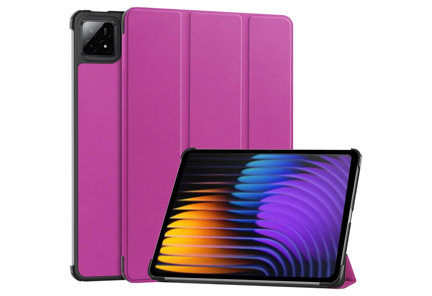 Wigento Tablet-Hülle Für Xiaomi Pad 7 / 7 Pro 3folt Wake UP Smart Tasche Tablet Hülle Lila, 3-Fach Halterung, Kratzfest, Leicht Wigento Tablet-Hülle Für Xiaomi Pad 7 / 7 Pro 3folt Wake UP Smart Tasche Tablet Hülle Lila, 3-Fach Halterung, Kratzfest, Leicht von Wigento