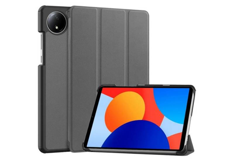 Wigento Tablet-Hülle Für Xiaomi Redmi Pad SE 8.7 3folt Wake UP Smart Tasche Hülle Case Grau, 3-Fach Halterung, Kratzfest, Leicht von Wigento