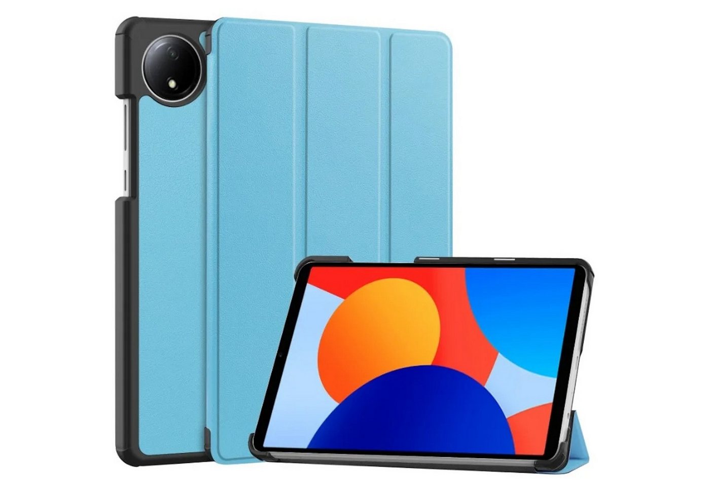 Wigento Tablet-Hülle Für Xiaomi Redmi Pad SE 8.7 3folt Wake UP Smart Tasche Hülle Hellblau, 3-Fach Halterung, Kratzfest, Leicht von Wigento