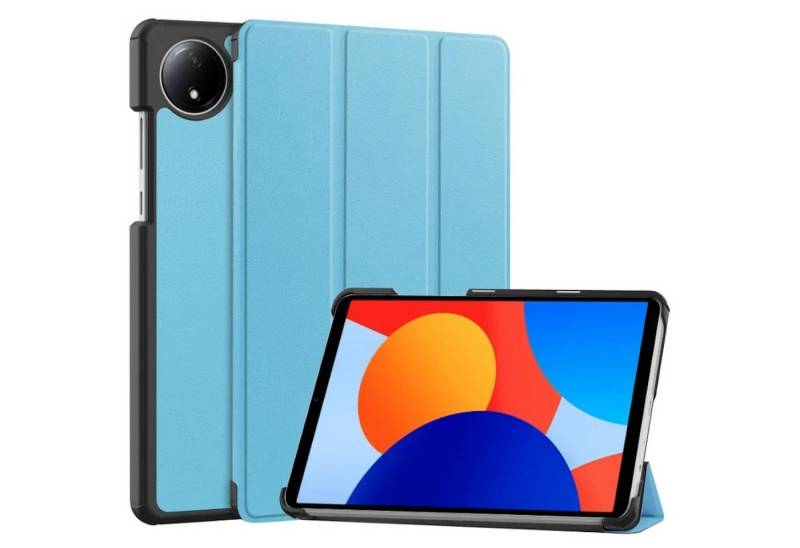 Wigento Tablet-Hülle Für Xiaomi Redmi Pad SE 8.7 3folt Wake UP Smart Tasche Hülle Hellblau, 3-Fach Halterung, Kratzfest, Leicht von Wigento