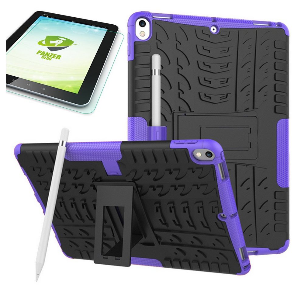 Wigento Tablet-Hülle Hybrid Outdoor Schutzhülle Lila für Apple iPad Pro 10.5 2017 Tasche + 0.4 H9 Hartglas Wigento Tablet-Hülle Hybrid Outdoor Schutzhülle Lila für Apple iPad Pro 10.5 2017 Tasche + 0.4 H9 Hartglas von Wigento
