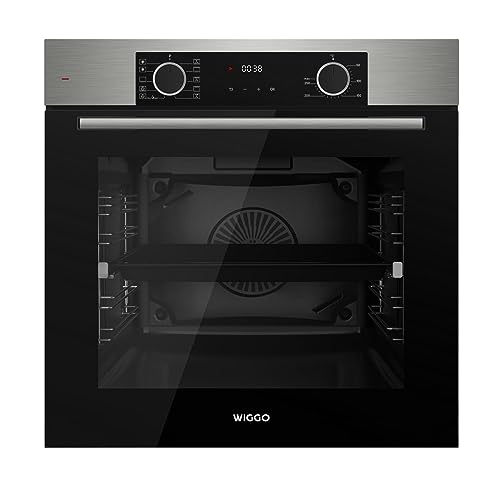 Wiggo Einbau-Backofen WO-BFA610 inox I Heißluftofen Energieklasse A I Konvektionsofen I Moderner Einbauofen mit 10 Funktionen u.a. Ober- & Unterhitze, Heißluft, Grillen, Auftauen, Airfryer von Wiggo