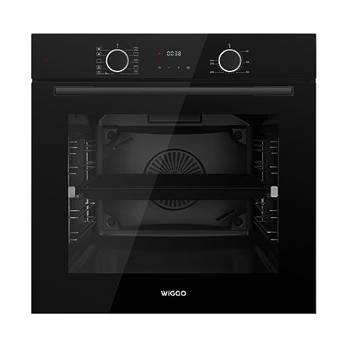 Wiggo Einbau-Backofen WO-BFA610 schwarz 60 cm, 73 l I Heißluftofen Energieklasse A I Konvektionsofen I Moderner Einbauofen mit 10 Funktionen Ober- & Unterhitze, Heißluft, Grillen, Auftauen, Airfryer von Wiggo