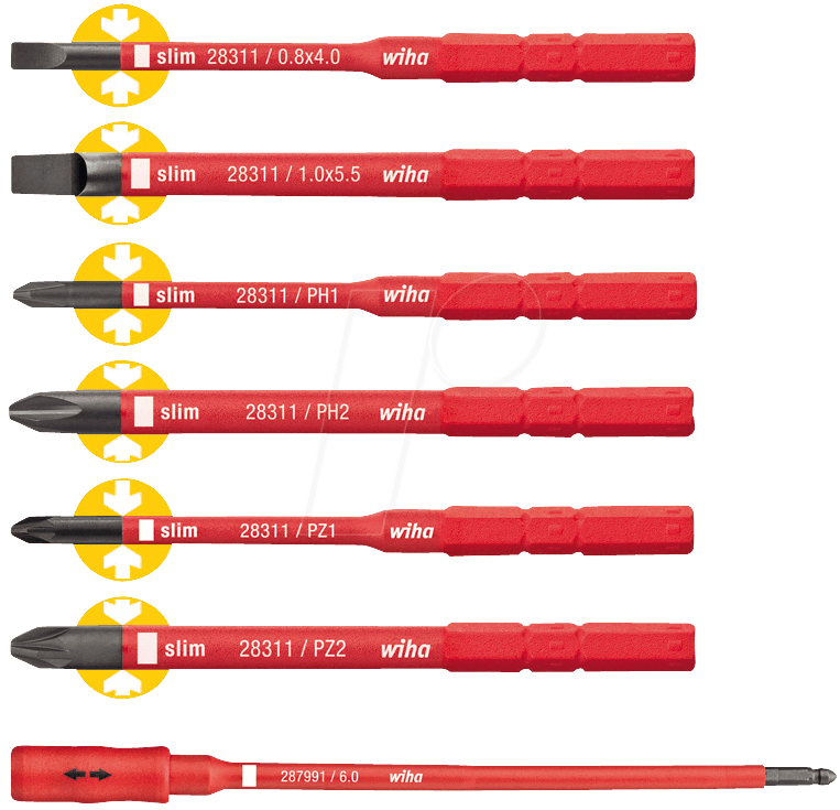 WIHA 2879 B7 - Bit-Satz Slim Torque Set, 7-teilig gemischt von Wiha