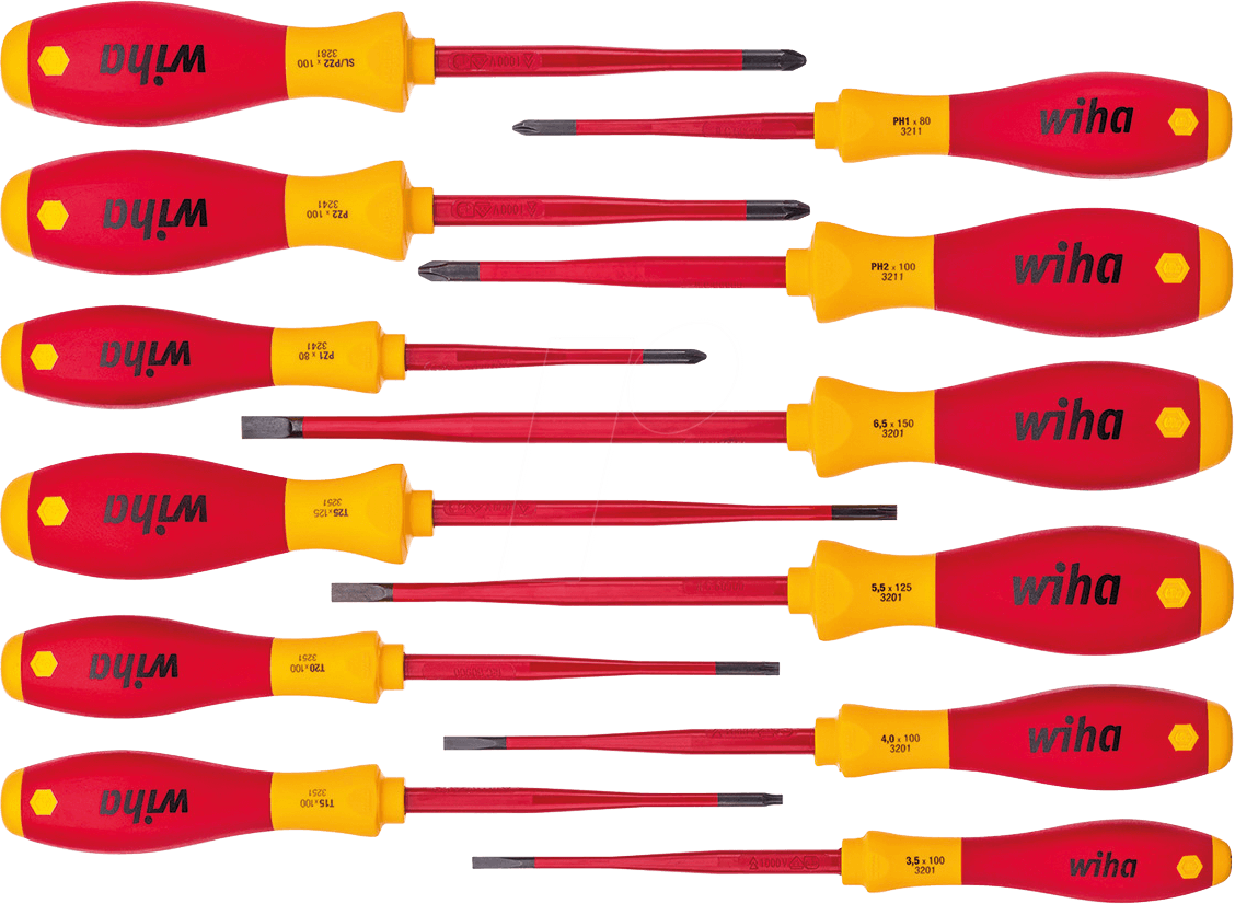WIHA 41003 - Schraubendrehersatz SoftFinish® electric slimFix, gemischt, 12-t von Wiha