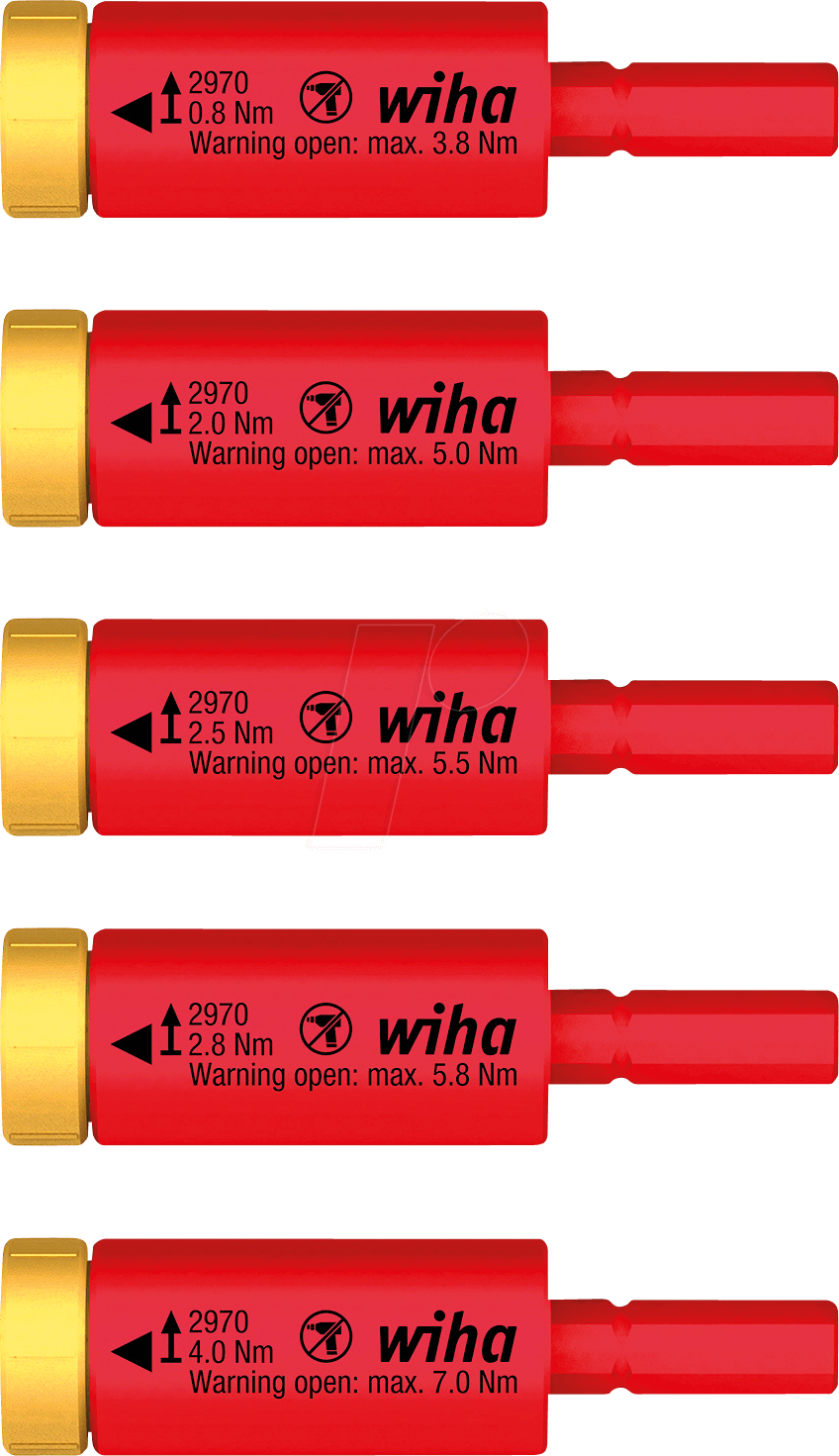 WIHA 41479 - Drehmoment Set easyTorque Adapter electric, 5-teilig von Wiha