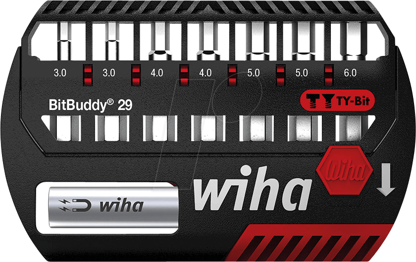 WIHA 42135 - Bit-Satz BitBuddy, 8-teilig Sechskant, 29 mm, TY-Bit von Wiha