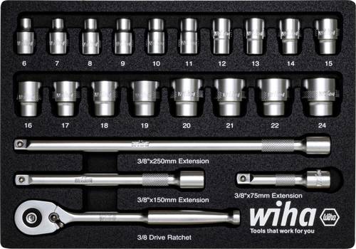 Wiha 44708 Gelenk-Steckschlüsseleinsatz-Set 280mm von Wiha