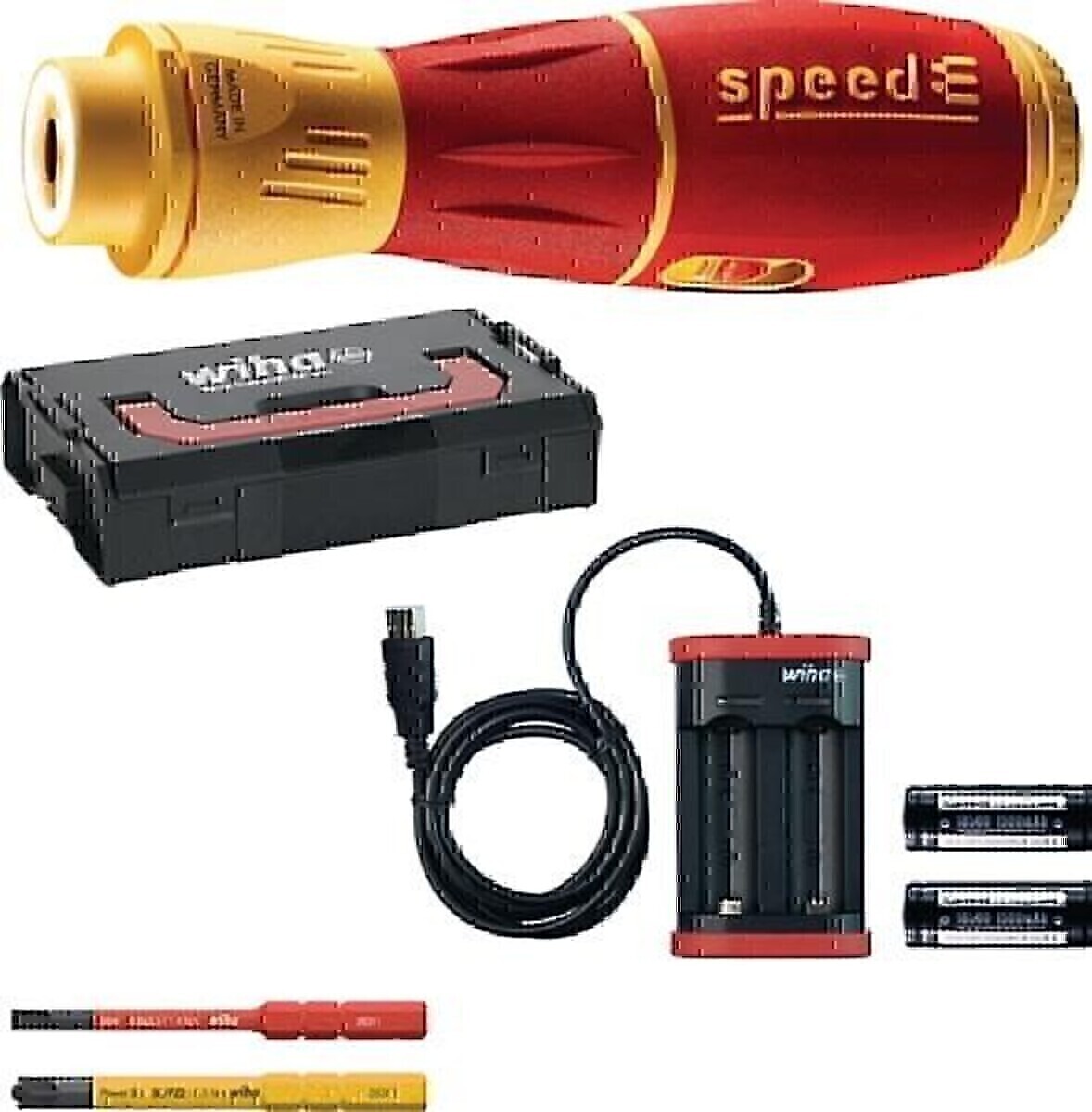 Wiha Schraubendreherset speedE® II electric 6-tlg.Akku Schlitz/(+/-Schlitz/PZD) von Wiha