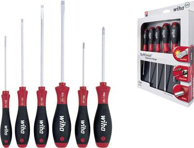 Wiha Werkstatt Schraubendreher-Set 6teilig SoftFinish Schlitz, Kreuzschlitz Pozidriv (07153) von Wiha
