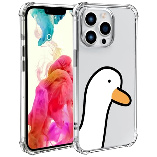 Wihytec Funny Duck Handyh?lle f?r iPhone 11 Ente Case Cover Clear Phone Case w/Four Corner Reinforced Shockproof Girly Women Phone Cover Transparent Case von Wihytec