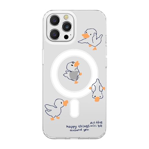 Wihytec Lovely Duck Magnetische Handyhülle, süßes Enten-Design, kompatibel mit iPhone 12, klare transparente Hülle, stoßfest, MagSafe kompatibel Wihytec Lovely Duck Magnetische Handyhülle, süßes Enten-Design, kompatibel mit iPhone 12, klare transparente Hülle, stoßfest, MagSafe kompatibel von Wihytec