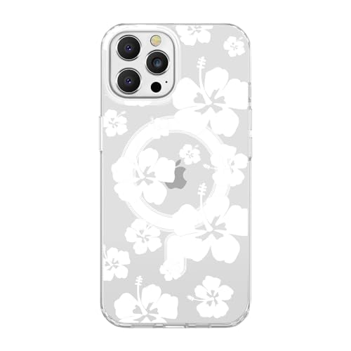 Wihytec Magnetische Handyhülle für iPhone 14, Hibiskusblüte, transparent, kompatibel mit MagSafe, stoßfest, für Mädchen, transparent, Weiß Wihytec Magnetische Handyhülle für iPhone 14, Hibiskusblüte, transparent, kompatibel mit MagSafe, stoßfest, für Mädchen, transparent, Weiß von Wihytec