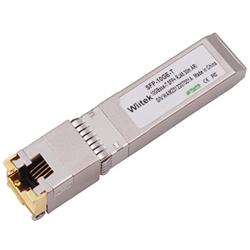 Wiitek SFP+ auf RJ45 Kupfermodule, 10GBase-T Transceiver kompatibel mit Arista SFP-10GE-T (Cat 6a/7 oder besser, 30 Meter), rückwärtig funktioniert für 5GBase-T, 2,5 GBase-T von Wiitek