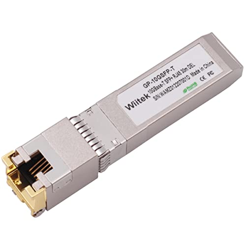 Wiitek SFP+ auf RJ45 Kupfermodule, 10GBase-T Transceiver kompatibel mit Dell Force 10 und anderen GP-10GSFP-T (Cat 6a/7 oder besser, 30 Meter), rückwärtig funktioniert für 5GBase-T, 2,5 GBase-T von Wiitek