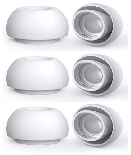 3Paar Ersatz-Ohrstöpsel für Airpods Pro und AirPods Pro 2nd Generation mit Loch zur Geräuschreduzierung,Silikon Ohrpolster Kompatibel mit Airpods Pro2 Ohrhörer passend für die Ladehülle(S/M/L)-Weiß von Wiki VALLEY