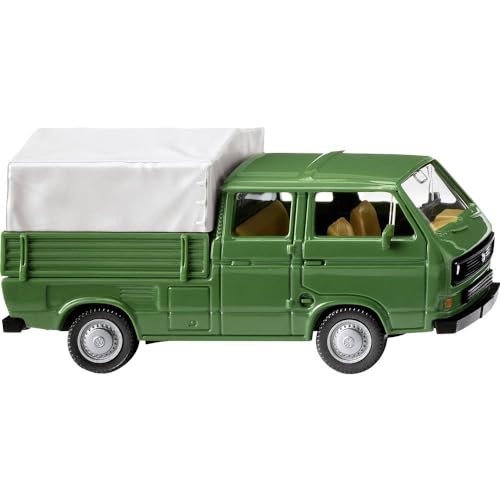 Wiking 029309 H0 Volkswagen T3 Doppelkabine hellgraue Plane - grasgrün Spur HO 1:87 von Wiking