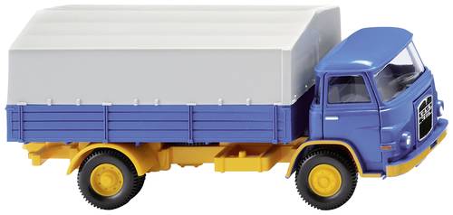 Wiking 0411 02 H0 LKW Modell MAN Pritschen-Lkw MAN 415 blau/melonengelb von Wiking