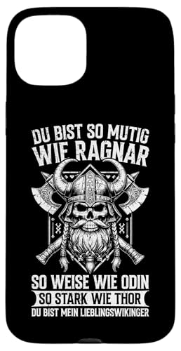 Mutig Wie Ragnar Weise Wie Odin Stark Wie Thor Wikinger Hülle für iPhone 15 Plus Mutig Wie Ragnar Weise Wie Odin Stark Wie Thor Wikinger Hülle für iPhone 15 Plus von Wikinger Papa Viking Vatertagsgeschenk Lustig
